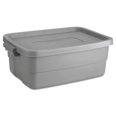 rubbermaid roughneck 10 gallon storage box steel gray unxrmrt100005|rubbermaid 10 gallon storage.